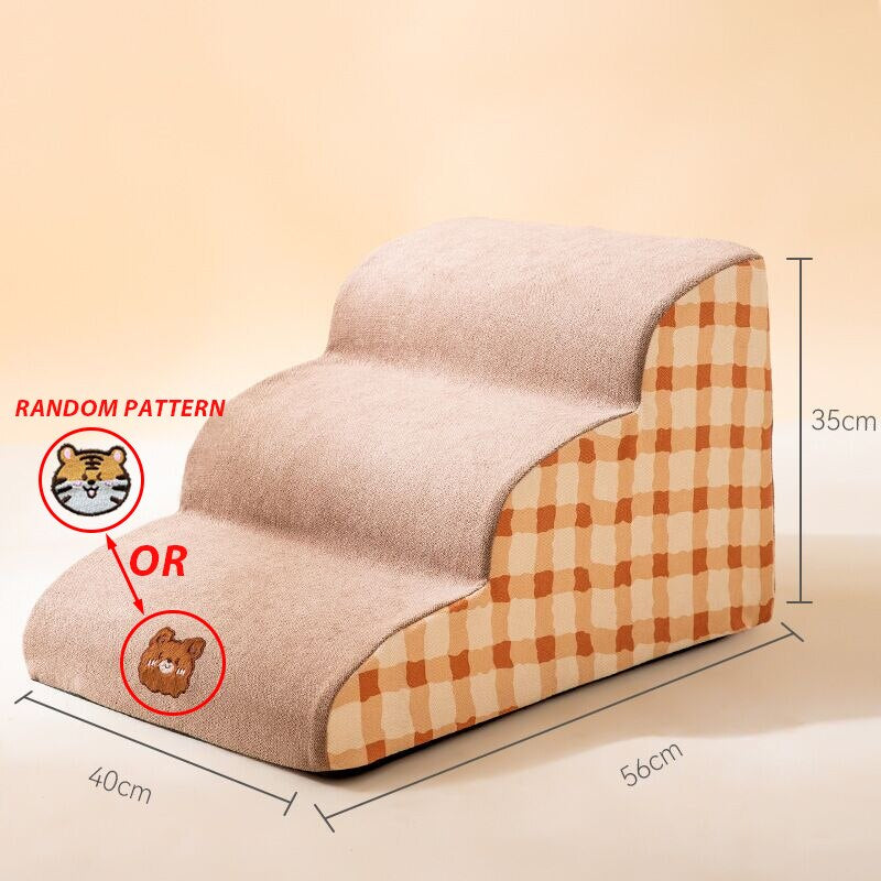 CAWAYI KENNEL Memory Foam Dog Sofa Stairs Pet 2/3/4 Steps Stairs for Small Dog Cat Ramp Ladder Anti-Slip Bed Stairs Pet Supplies